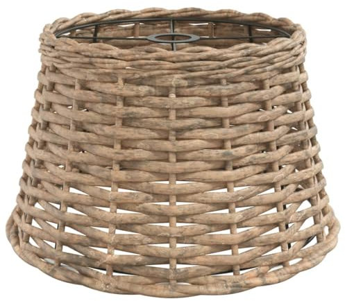 vidaXL Pantalla para lámpara de Techo Mimbre marrón Ø38x23 cm