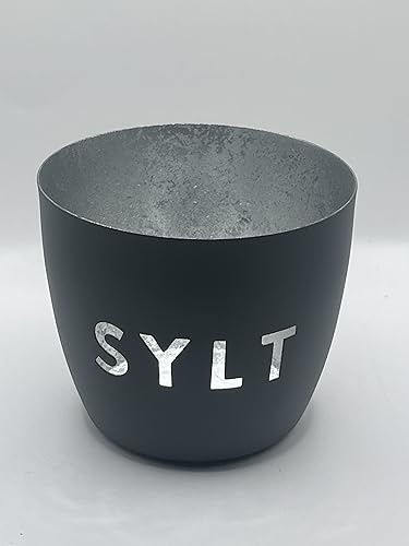 Windlicht Eisen 10cm Anthrazit-Silber Moin oder Sylt (Sylt)
