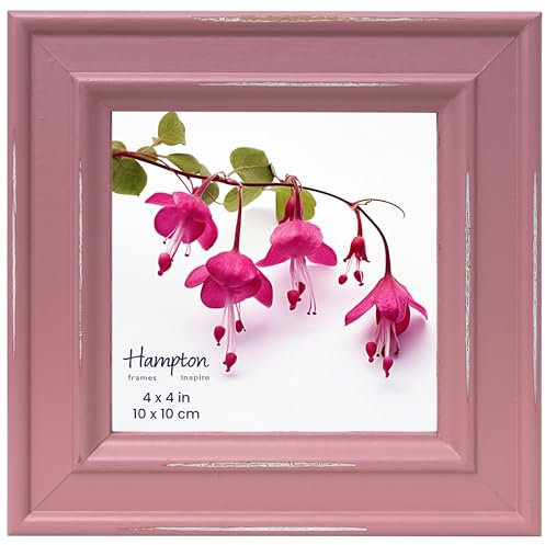Inspired By Hampton IBH-PAL301944P - Cornice portafoto quadrata in vetro, 10 x 10 cm, colore: Rosa