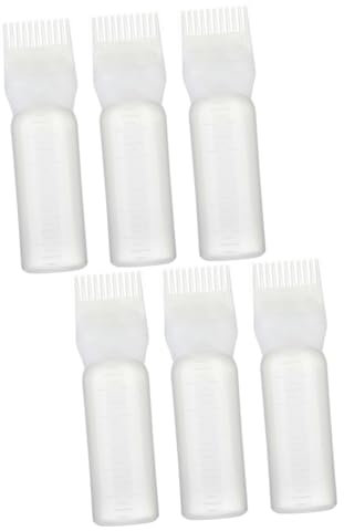 FRCOLOR 6stücke Hair Dye Flasche Mit -kamm Präzise Farbverteilung Für Salon-haarfärbung Für Wurzelanwendungen Weiß