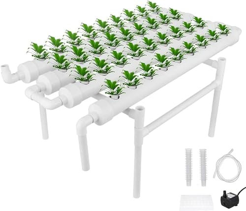 FLTRGO Hydrokultur-Anbauset, 4 Rohre, 36 Pflanzenstandorte, Wasserkultur, Gartenpflanzensystem, Hydrokultur-Anbausystem für Gemüse, Salat, Blumen, Obst