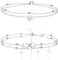 EAVUYIS 2 Stück Fußkette Silber Damen,designs Fußkettchen Herz für Damen,Vintage Layered Fußkettchen,Verstellbar Strand Fuß Schmuck für Frauen und Mädchen