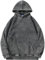 PADOLA Oversize Pullover Damen Ausgewaschene Hoodie Y2K Vintage Sweatshirt Basic Damen Kapuzenpullover mit Fleece Baumwolle Used-Look Übergangspulli Retro Kapuzenjacke Kapuzenpulli (L, 0 Schwarz)