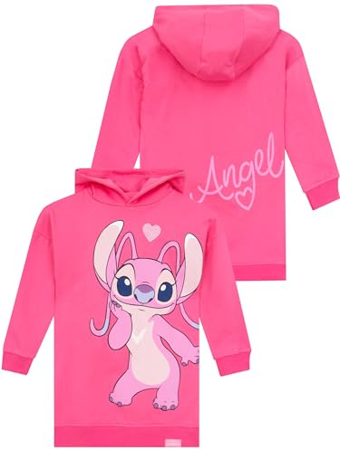 Disney Sudadera Stitch Niña | Angel Stitch Sudadera con Capucha | Rosa 7-8 Anni