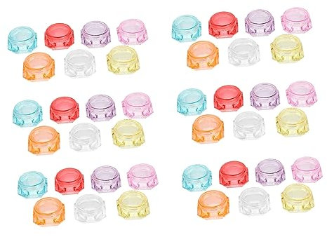 40St Cremes flasche Halbmond löffel aufbwahrungs-box aufbewahrungskorb kosmetikbehälter Sahnebehälter klare Make-up-Gläser Topf mit Gesichtscreme kosmetisches Spenderglas Plastik HONMEET