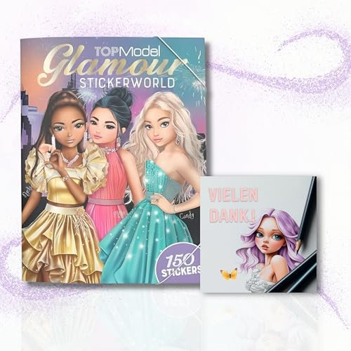 TOPModel Glamour Stickerworld – kreative Stickerwelt mit über 300 coolen Aufklebern für endlosen Bastelspaß und kreative Projekte + Kidstell eBook „Schritt für Schritt Zeichnen Lernen“