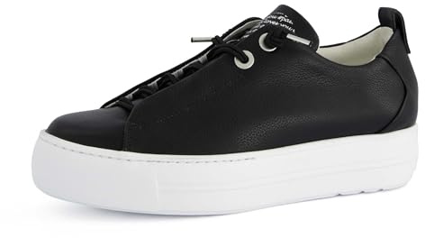 Paul Green Damen Pauls, Frauen Low-Top Sneaker,schnürschuhe,schnürer,Plateausohle,Halbschuhe,straßenschuhe,Strassenschuhe,Schwarz (Black/Silber),41 EU / 7.5 UK