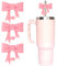 Sibba Bow Straw Covers Cap Toppers 3 Pcs Cute Tumbler Cups Lid Reusable Silicone Straw Topper 10mm Pink Straw Cover Lids Kitchen Utensils for 30&40 oz Tumbler with Handle