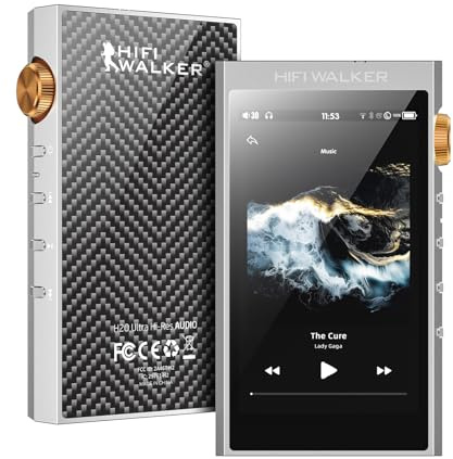 H20 Ultra HiFi MP3 Player with Bluetooth 5.1 aptX/LDAC, 128GB Hi-Res Music Player, ES9038Q2M DAC, 4 Touchscreen, Native DSD256, 4.4mm Balanced Output, 0.005% THD+N, 36H Long Playback, Expandable 1TB