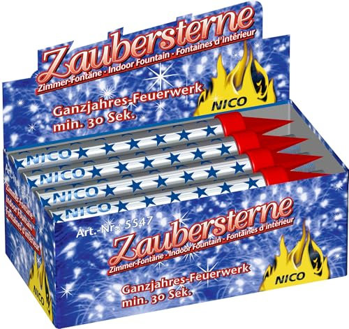 12 Zaubersterne Eisfontänen Traumsterne Jugendfeuerwerk Kat F1 ab 12 Jahre Brenndauer 30 Sek. geliefert Wird je nach Bestand EIN 12er Pack, oder 3 x 4er Packs
