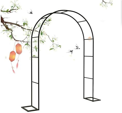Arbour da giardino in metallo per pergolato e traliccio, 2,3 x 2,2 m, 3 x 2,2 m, 3,5 x 2,2 m, 2 x 2,3 m, pergolato in ferro nero, arco per feste di nozze