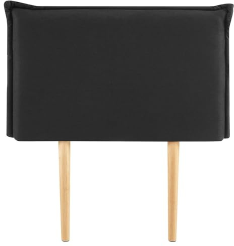IDIMEX Kopfteil Nerina mit Holzbeinen 90 cm in schwarz – Gepolstertes Kopfteil, Bettkopfteil für Einzelbett, Elegante Rückwand mit Holzfüßen
