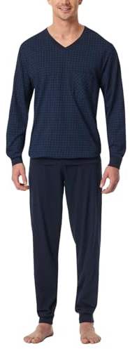 Schiesser Herren Langer Schlafanzug Pyjama Lang - 159633