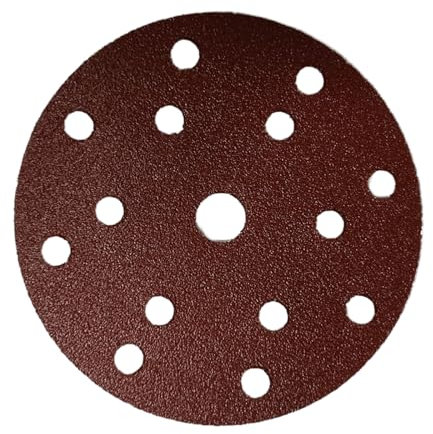 HOTCKB 50 Pezzi Dischi Carta Vetrata Ø 150mm Rotondi Disco Abrasivo 15 Fori Dischi Abrasivi Grana 60