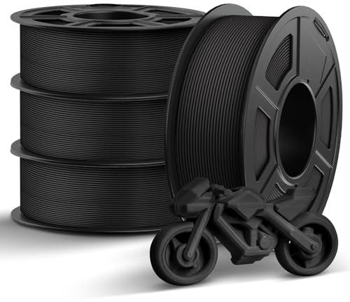 TECBEARS Rapid Matte PETG Filament 1.75 mm Bundle 4 kg Schwarz, High Speed 50-600mm/s PETG 3D Drucker Filament Maßgenauigkeit +/- 0.02 mm, Elegante Matte Oberfläche, 4 Stück 1kg(2.2lbs),Schwarz*4