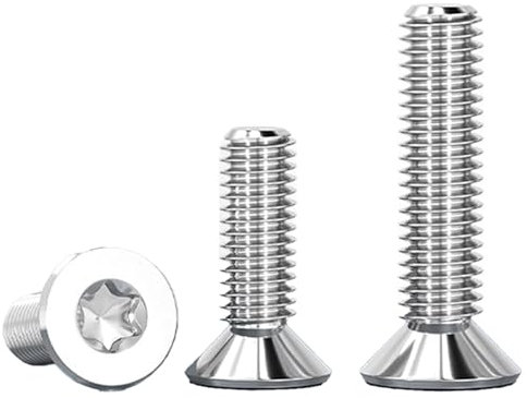 SHUNCHG 20 Pièces M5x35mm Vis Torx à Tête Fraisée avec Six Pans Creux en Acier Inoxydable A2 V2A, Filetage Complet Vis Cylindriques Hexagonales à Tête Plate