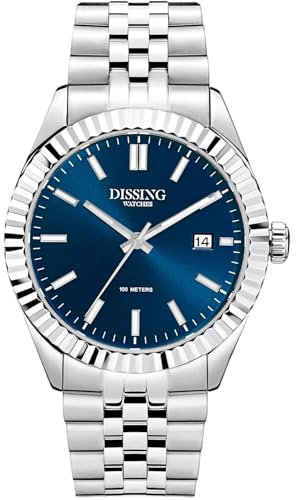 Dissing Handuhr – Armbanduhr Edelstahl 41mm – Robuste Uhr für den Alltag – Uhren mit Datumsfunktion – Armbanduhren für mit Klarheit