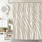 Dazzlewall Braun Streifen Duschvorhang 180x180cm, Abstrakte Linien Badezimmer Vorhang Wasserdicht Schimmelresistent mit 12 Haken