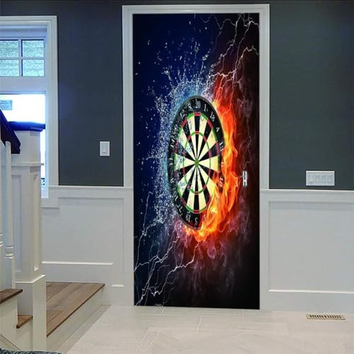 Selbstklebend Türbekleben Darts Türtapete 80x200 cm, TürPoster Darts Türbilder 3D Türaufkleber Dekoration Poster Tapete Türfolie, PVC Fototapete Wandtattoo Tür Tapeten m8779