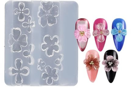 Nailart Silikon-Stempelform für Party und Salon, Blumenform, Maniküre, geprägte Nägel, Schablonen für Frauen und Mädchen