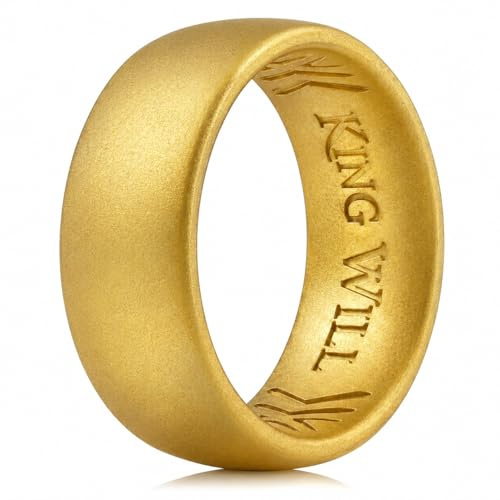 King Will Alliance en silicone pour homme – Bague ultra fine de 1,8 mm avec paillettes métalliques multicolores | Design intérieur confortable | Bague en caoutchouc hypoallergénique pour salle de