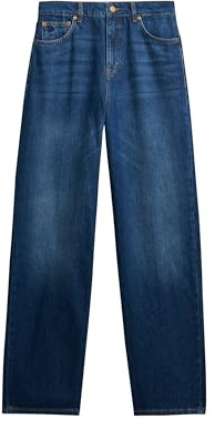 Superdry Damen Bio-Baumwoll Jeans mit hohem Bund und weitem Bein
