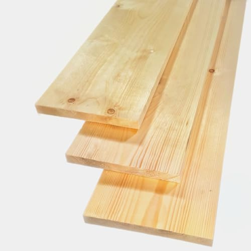 10 Solid Pine Timber Boards – Smooth Planed Square Edge Wood Planks, 18mm Thick x 165mm Wide, 120cm Length – Pine Wood for DIY, Fencing, Carpentry, Shelving,and Craft Projects (10, 120cm)