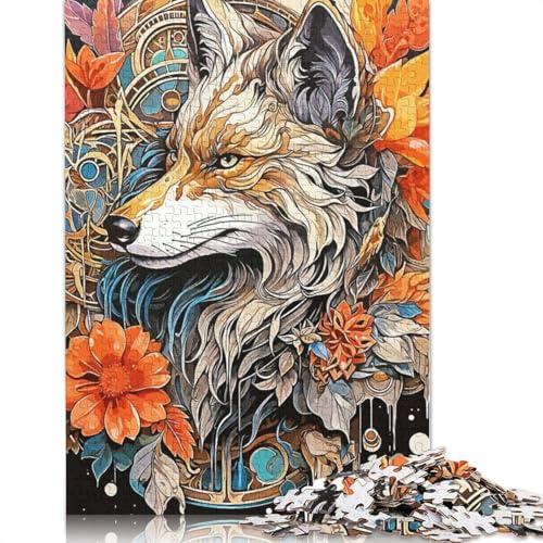 Vintage 3D Puzzle 1000 Teile Wolf Puzzle für Erwachsene Holzpuzzle Familienspiel Lernspiel 38x26cm/1000 Teile