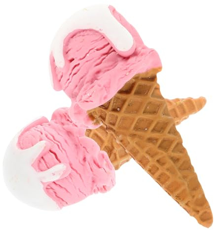 HONITANO Künstliche Eiskugeln 2 Stück Lebensechte Eiscreme Modelle aus Langlebigem Kunststoff Realistische Dessert Requisiten für Geschäfts Auslagen und Party Dekoration
