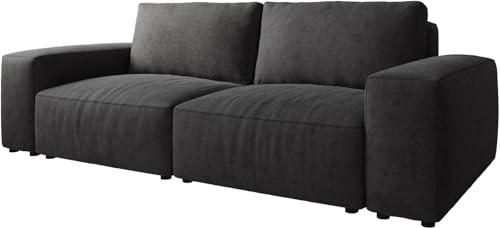 DELIFE Big-Couch Lanzo Mikrofaser Schwarz 230x95 cm