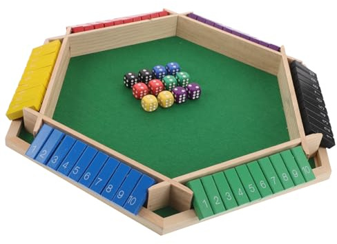 HOMSFOU Sechsseitiger Klapp Spieltisch für Party Gesellschaftsspiele mit Trinkspiel Funktion für Riegel und Gesellige Zusammenkünfte