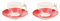 VILLA D'ESTE HOME Kaffeetasse mit Untertasse 2er Set Jasmine rot/transparent