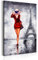 murando - Wandbilder XXL Paris 80x120 cm 1 tlg - Wand Deko Vlies Leinwand Bilder Groß Wanddeko Wohnzimmer Schlafzimmer Kunstdrucke - Stadt City Frau Eiffelturm - wie gemalt h-B-0062-b-a