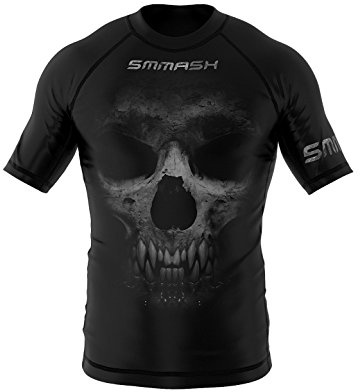 SMMASH Camicia Funzionale Uomo Rashguard Camicia Sportiva A Maniche Corte MMA Thaibox Muay Thai Kickboxing Traspirante Resistente All'Abrasione