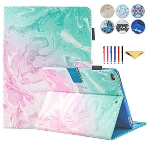 MOKASE for iPad 9.7 2017 2018 & iPad Air/Air 2 case, Premium Leather Smart Stand Protective Cover with Auto Sleep Wake & Pen Holder for New iPad 9.7 Inch, iPad Air/Air2, iPad Pro 9.7, Pink Green