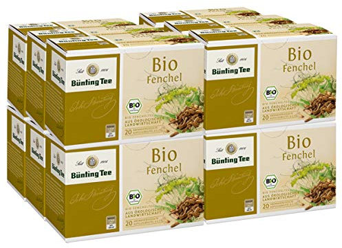 Bünting Tee Fenchel 12er Pack – Bio Kräuter- und Fencheltee – 12 x 20 Teebeutel