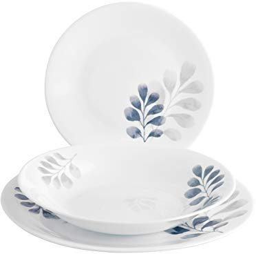 Bormioli Rocco BOR1301 Bormioli, Servizio Piatti Botanica, 18 pz, Blu, Vetro