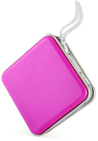 Home Wing CD-/DVD-Ordner aus Hartplastik, tragbare Aufbewahrungstasche, 30 Stück, Rosa