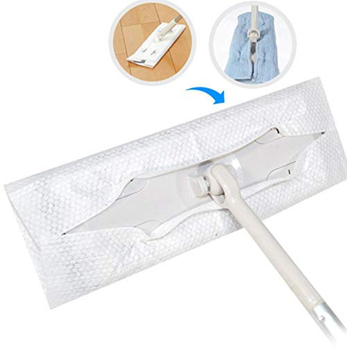 Lemby Electrostatic Dust Collector Mop, Thread Flat Mop with Disassembled handle and 5pcs Disposable Vacuum Paper Floor Wipes