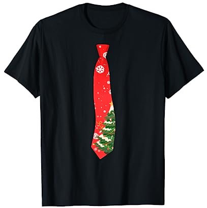 Weihnachten Krawatte Lustiges Schlips Geschenk Jungen Herren T-Shirt
