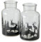 BOLTZE Vase Blumenvase Ludwig mit Hirsch Höhe 26 cm Glas 1 Stück