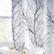 Fmfunctex Blue Semi Sheer Curtains for Bedroom 72 Drop Grey Voile Curtains for Living Room Tree Branch Eyelet Curtains Linen Textured Light Filtering Window Curtain Drapes for Dining Room 2 Panels