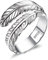 JeweBella 925 Sterling Silber Ring für Damen Verstellbare Ring Angel Wings Blatt Finger Ringe Hochzeit Verlobung Ewige Ringe