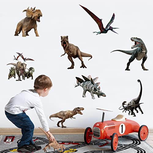 Runtoo Wandtattoo Dinosaurier 3D Wandsticker Dino Wandaufkleber Kinderzimmer Babyzimmer Junge Schlafzimmer Wanddeko