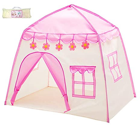 Faltbares Tipi für Kinder,Spielzelte für Kinder,Babyzelt für drinnen und draußen, Jurten-Spielhaus zur Aufbewahrung von Spielzeug, mit Tragetasche (Rosa)