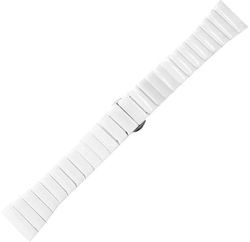 MaKTech Keramikarmband,22mm schlankes,Einteiliges Gliederarmband,für Samsung Galaxy Watch 3 45mm/46mm,Huawei Watch 4/3 & Ultimate/GT 3 Pro,Amazfit GTR 3/2 (A-Weiß)