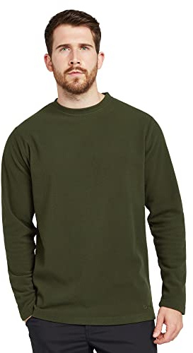 Peter Storm Men's Bracken Crew Fleece Top with made with 100% Recycled Polyester, Men's Lightweight Fleece Midlayer (UK, Alpha, S, Regular, Regular, Khaki)
