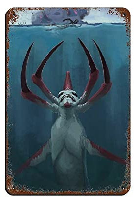 Subnautica Elektronische Spiele Leinwand Poster (16) Retro Poster Metall Blechschild Chic Art Retro Eisen Malerei Bar Menschen Höhle Cafe Familie Garage Poster Wanddekoration 20 x 30 cm