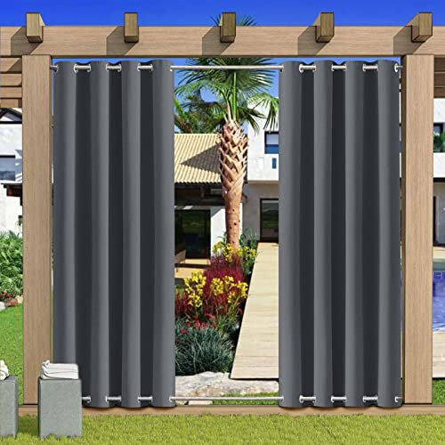 Tenda Gazebo da Esterno，Su Misura Tende da Sole per Balconi Impermeabili Oscuranti，Tende per Lnterni per Portico, Pergolato, Cortile, Porta Scorrevole，1 Pannello（Fori Superiori e Inferiori）