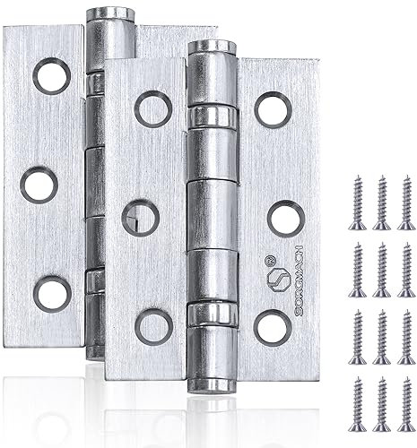 Chrome Ball Bearing Hinges - 12 Pcs, 75 mm, Heavy Duty, External & Internal, Wooden Doors